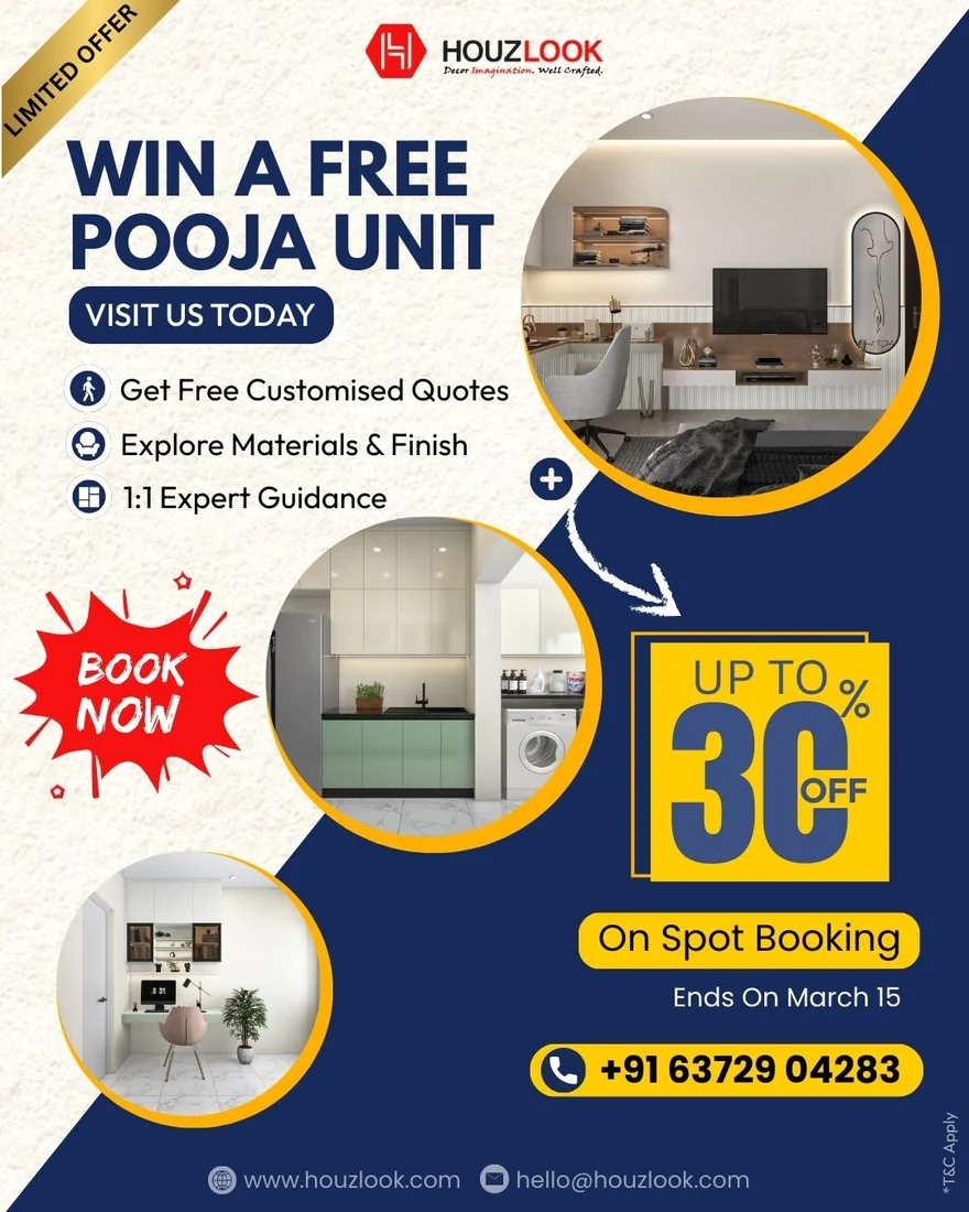 Houzlook - Win a Free Pooja Unit offer poster